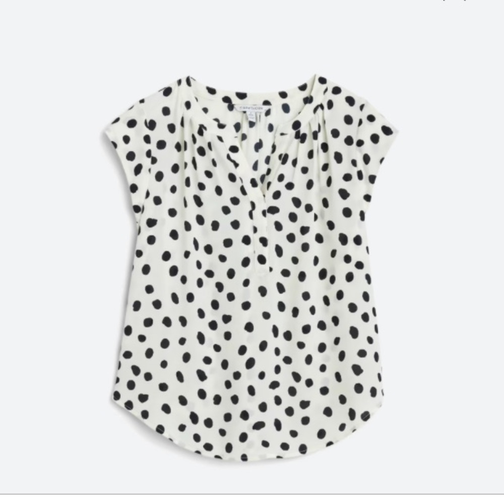 41 HAWTHORN Morey Cap Sleeve Split Neck Printed Blouse